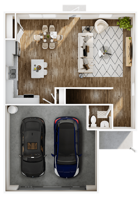 Floor plan for 4 beds, 2.5 baths, 1619 sqft